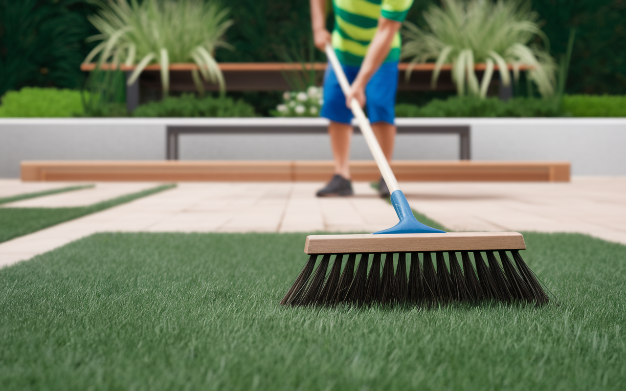 Fréquence de nettoyage du gazon synthétique selon les saisons