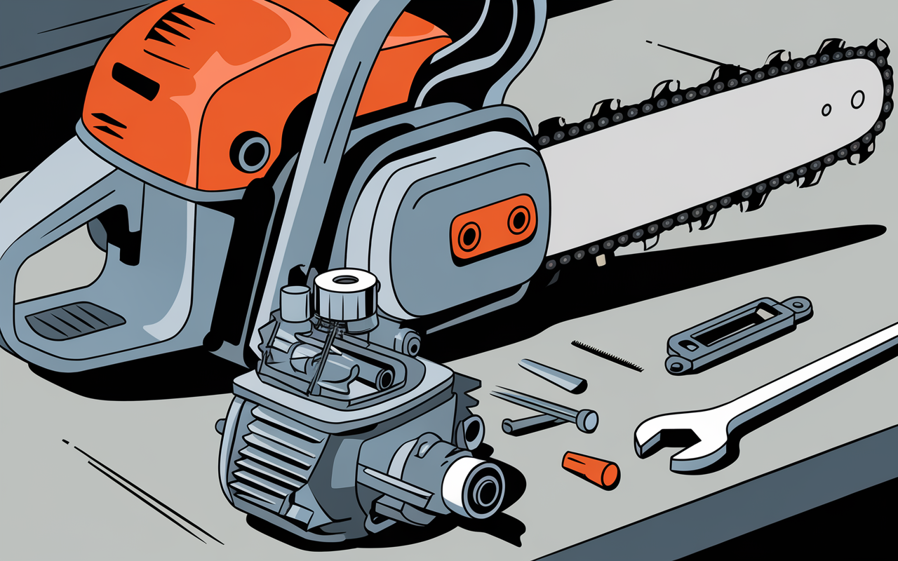 Les trois vis de réglage du carburateur