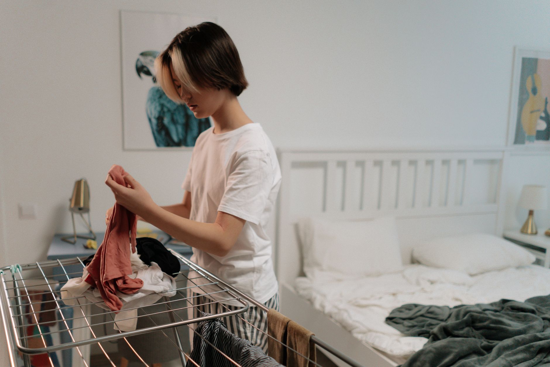 Draps et taies pliés après un lavage à haute température