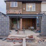 Extension de maison en chantier avant pose de veranda